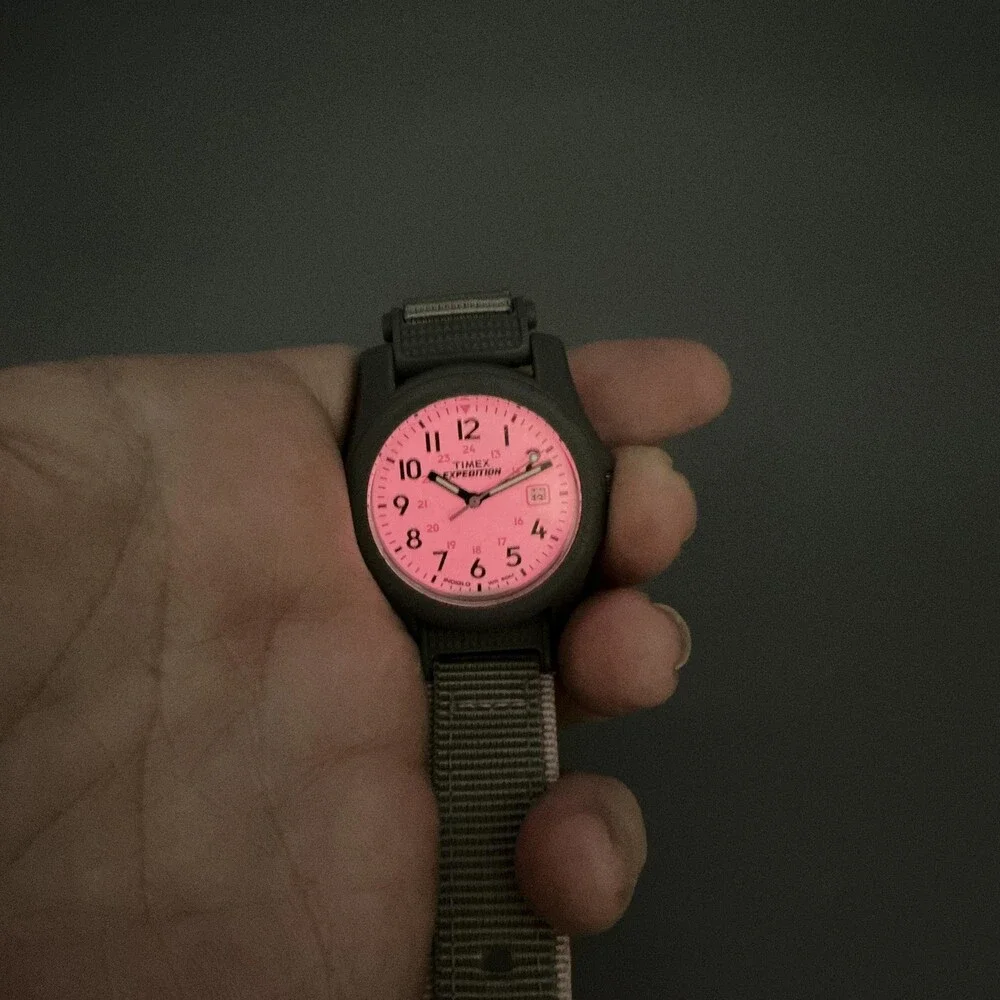 Timex Expedition T2P591 Girls Watch 33mm Gray Nylon Indiglo Date New Battery